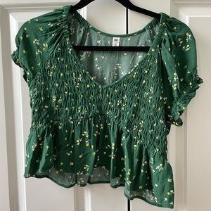 Pacsun floral green shirt